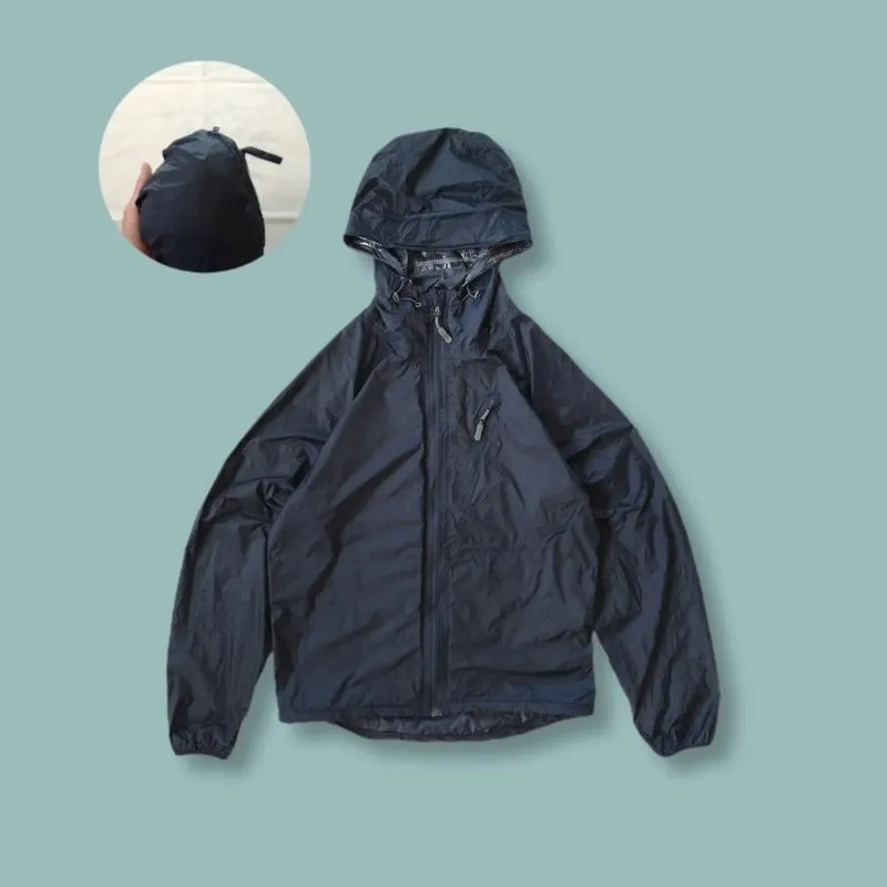 Jaket Parasut Lightweight Outdoor Fit Pocketable Navy Second photo 1