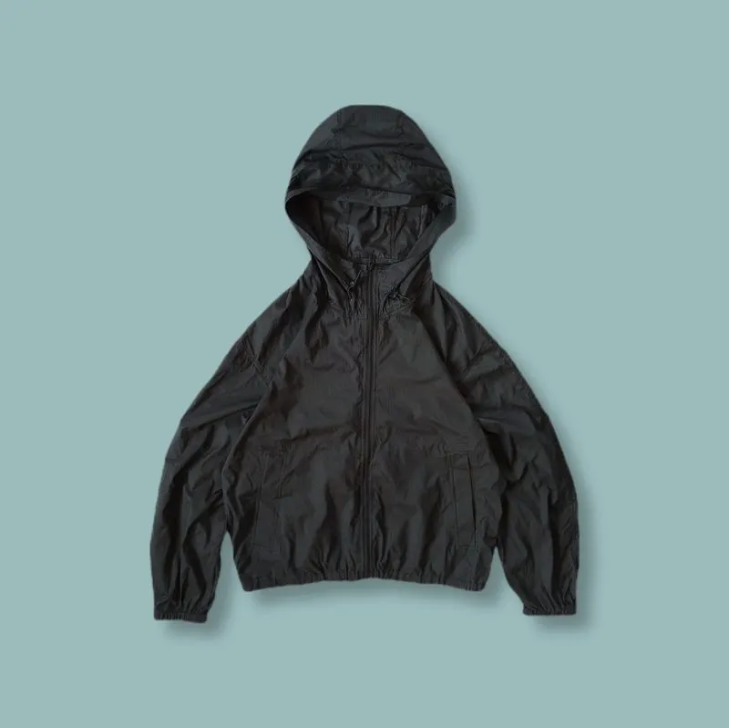 Jaket Parasut Lightweight GU Boxy Black Second  photo 1