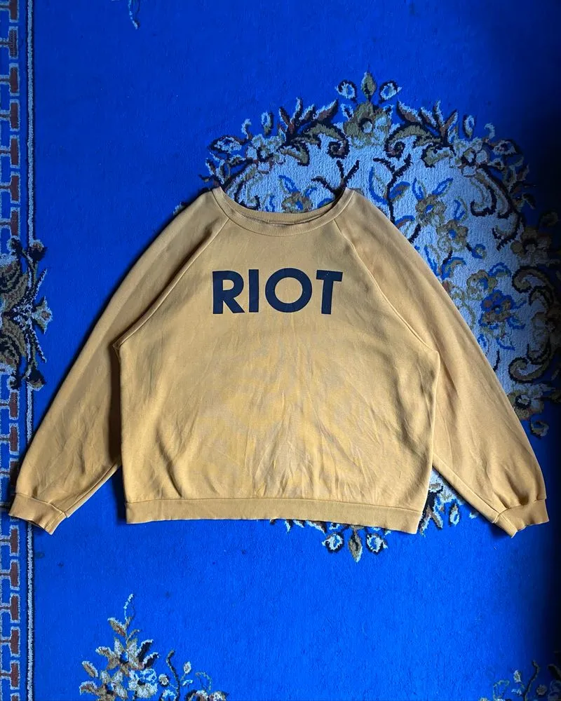 Vintage “RIOT” Graphic Raglan Sweatshirt photo 1