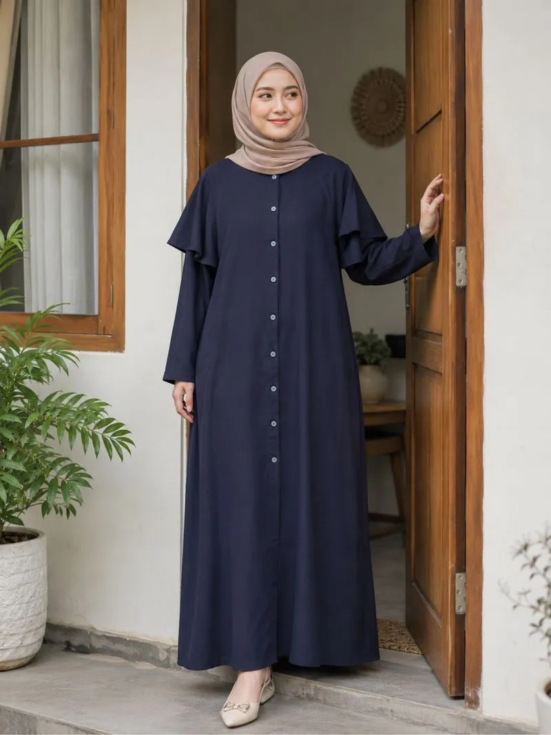 Button dress navy  photo 1