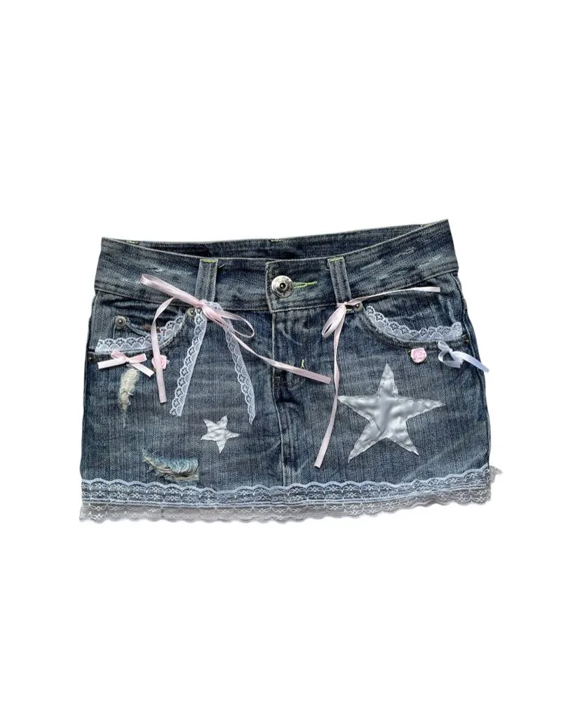 Y2K Reworked Mini skirt Wanita multicolor photo 1