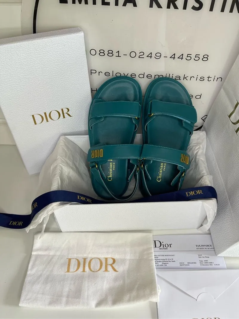 Preloved D'act Sandal Lambskin Powder Blue Authentic  photo 1