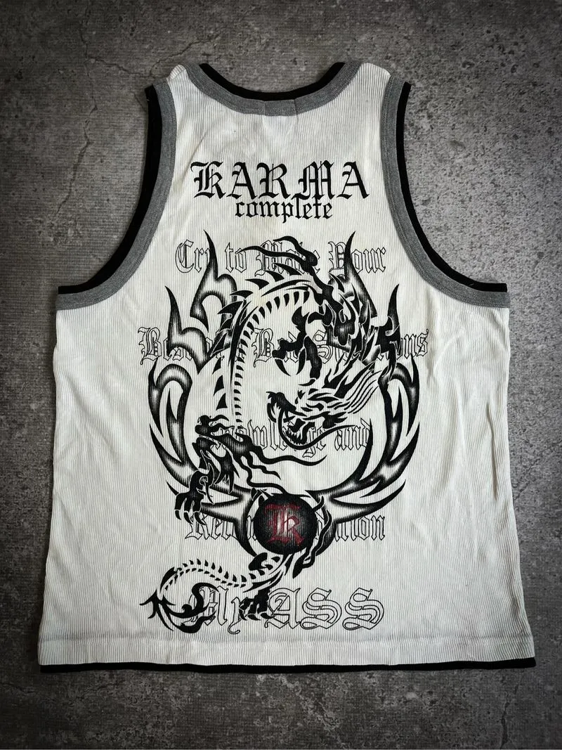 Karma Graphic Tribal Thermal Tanktop photo 1