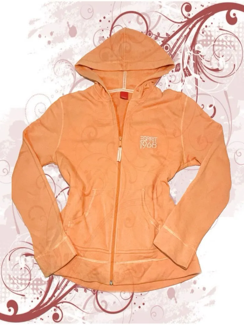 esprit y2k orange zip up hoodie jacket  photo 1