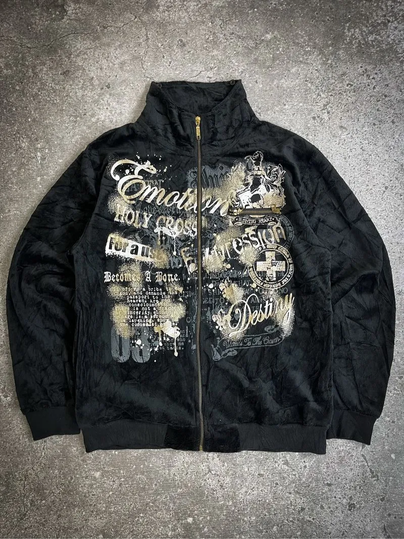 Beaumere Graphic Poem Velvel Track Jacket photo 1
