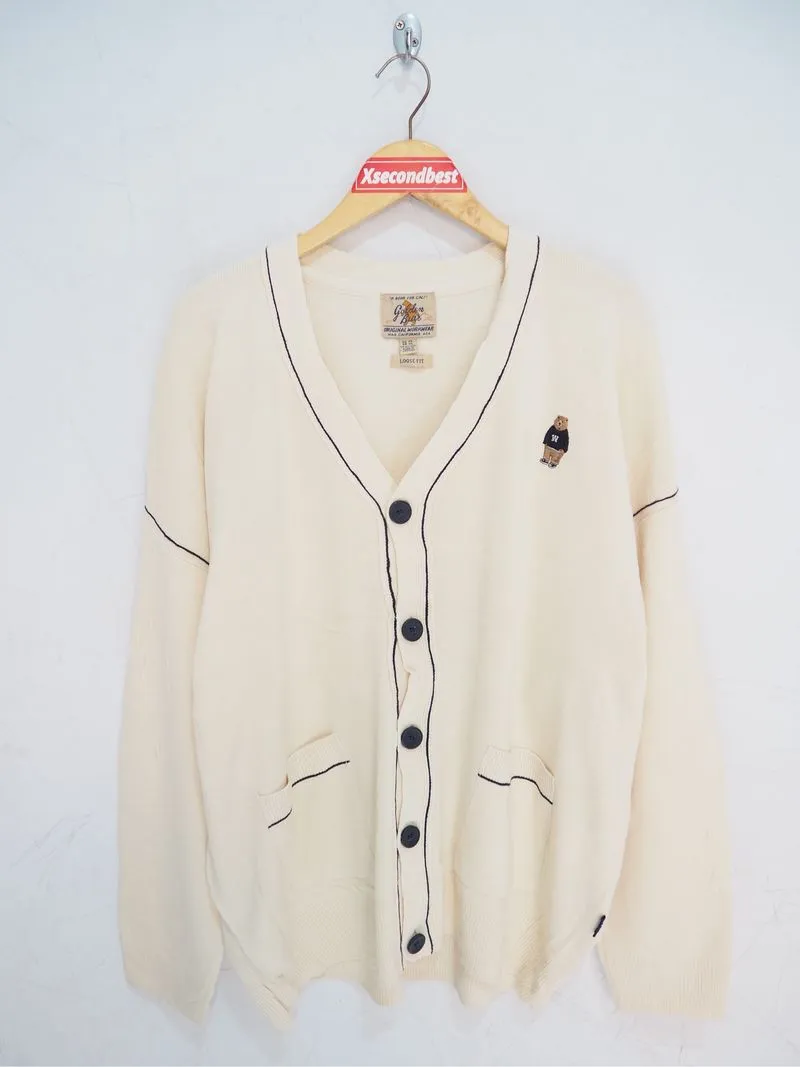 WHO AU LOGO BEAR KNIT CARDIGAN photo 1