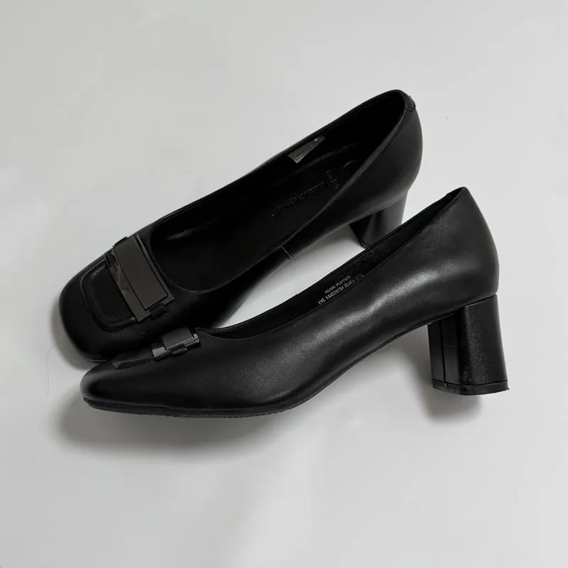 Hush Puppies Eve Black Vintage Block Heels Wanita  photo 1