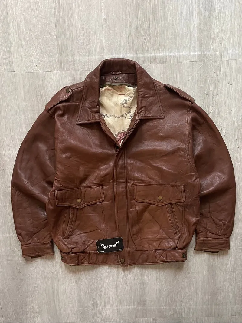 Unbrand Vintage Flight Bomber Leather Jacket photo 1