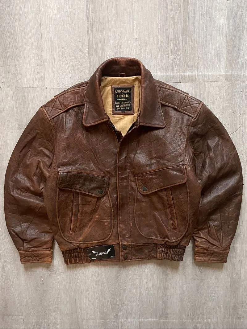 Evans Vintage Flight Bomber Leather Jacket photo 1