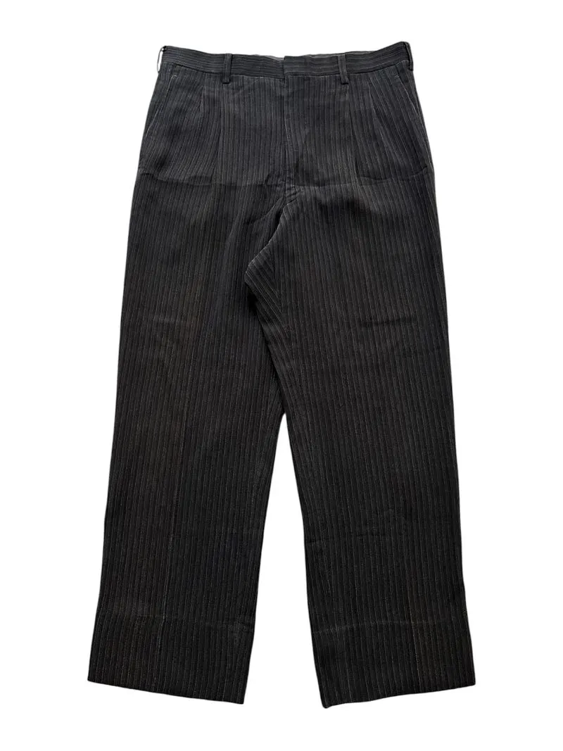 Japanese Tailored Flowly Textured Stripe Pleated Baggy photo 1
