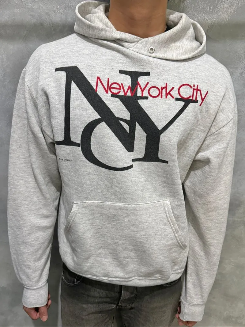 Vintage Ash Grey 80s NYC New York Hoodie photo 1