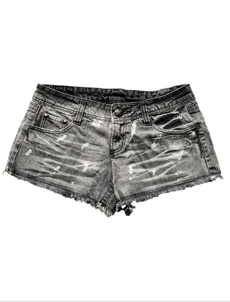 Y2k sorridere Goth Punk vkei trashed Sexy hot pants photo 1