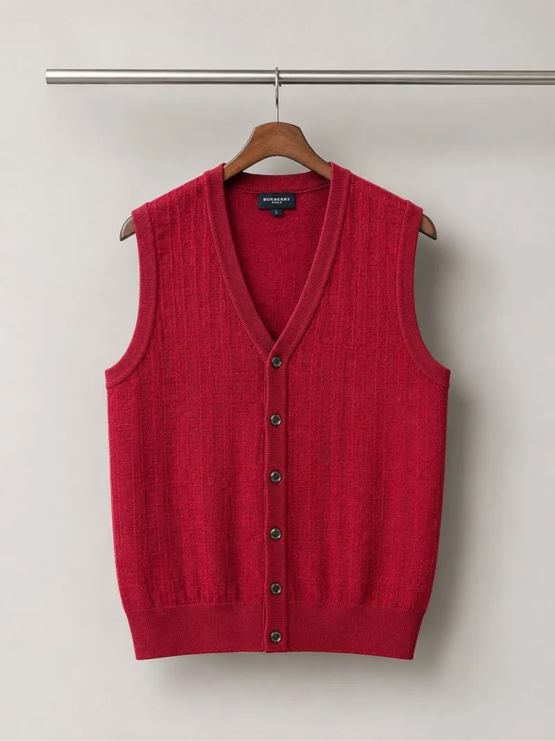 Vest Burberry Golf Unisex Tartan Raspberry photo 1