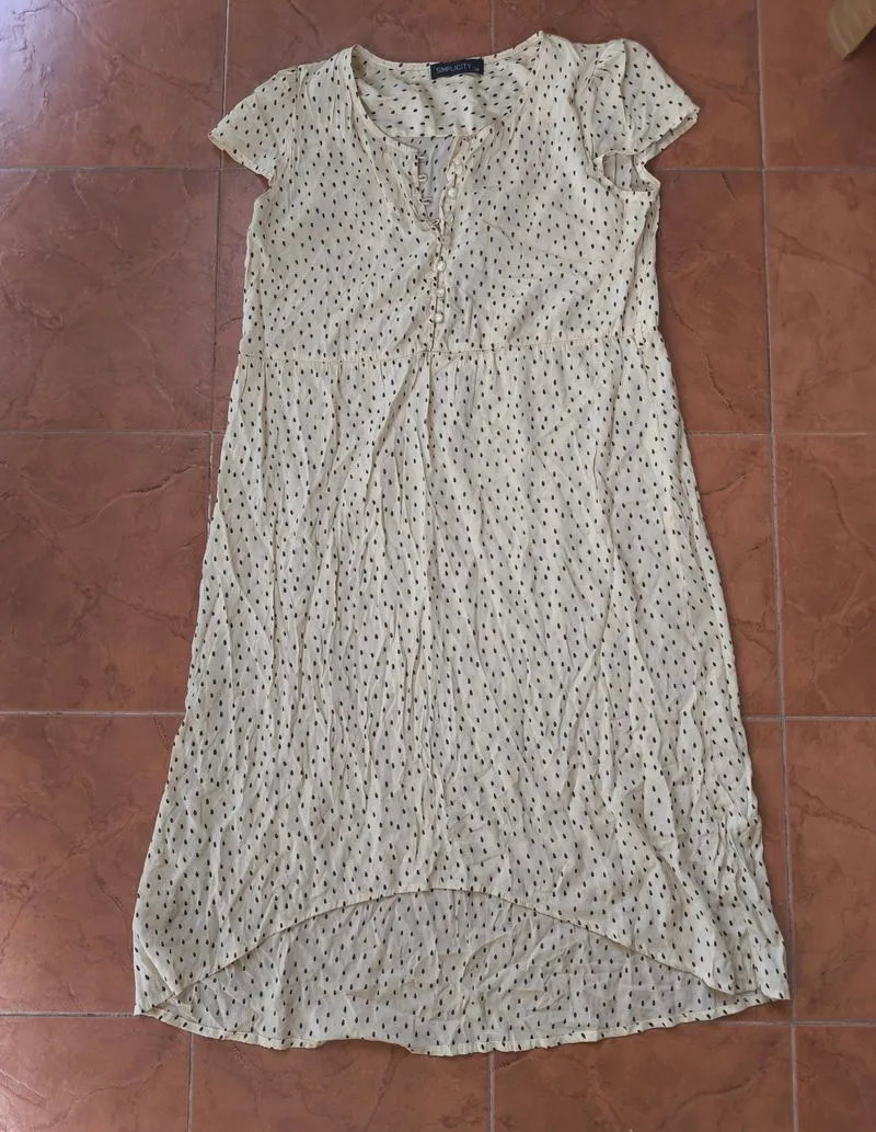 Polkadot dress polka beige with black dots SIMPLICITY photo 1