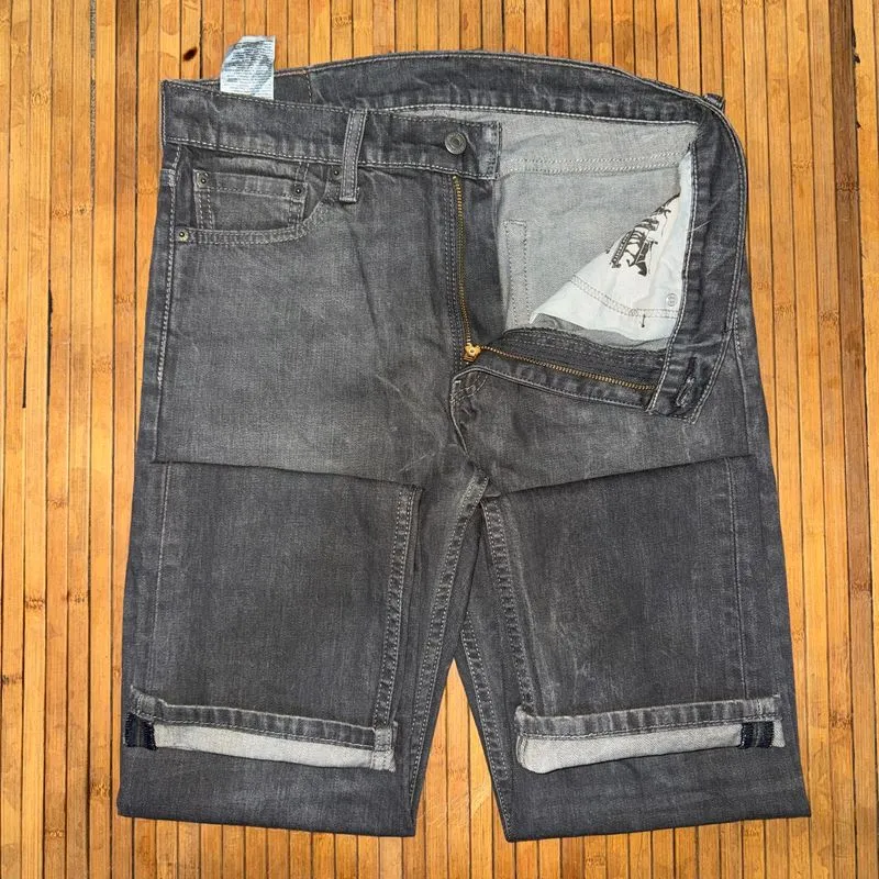 LEVIS 513 SLIM STRAIGHT FIT GREY STRETCH DENIM JEANS photo 1