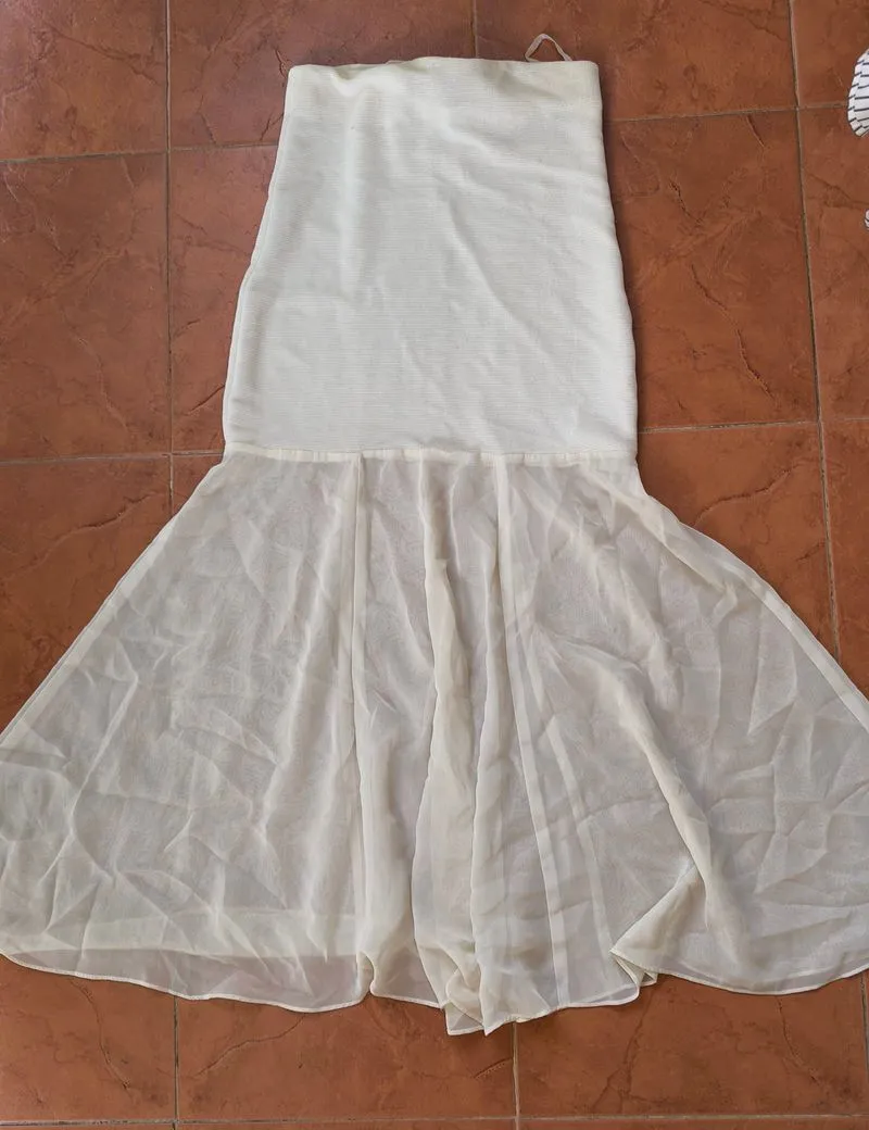 Mermaid skirt cream colour elegant photo 1