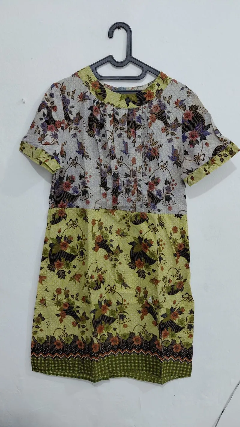 A-line mini dress / tunik kombinasi dua warna. photo 1