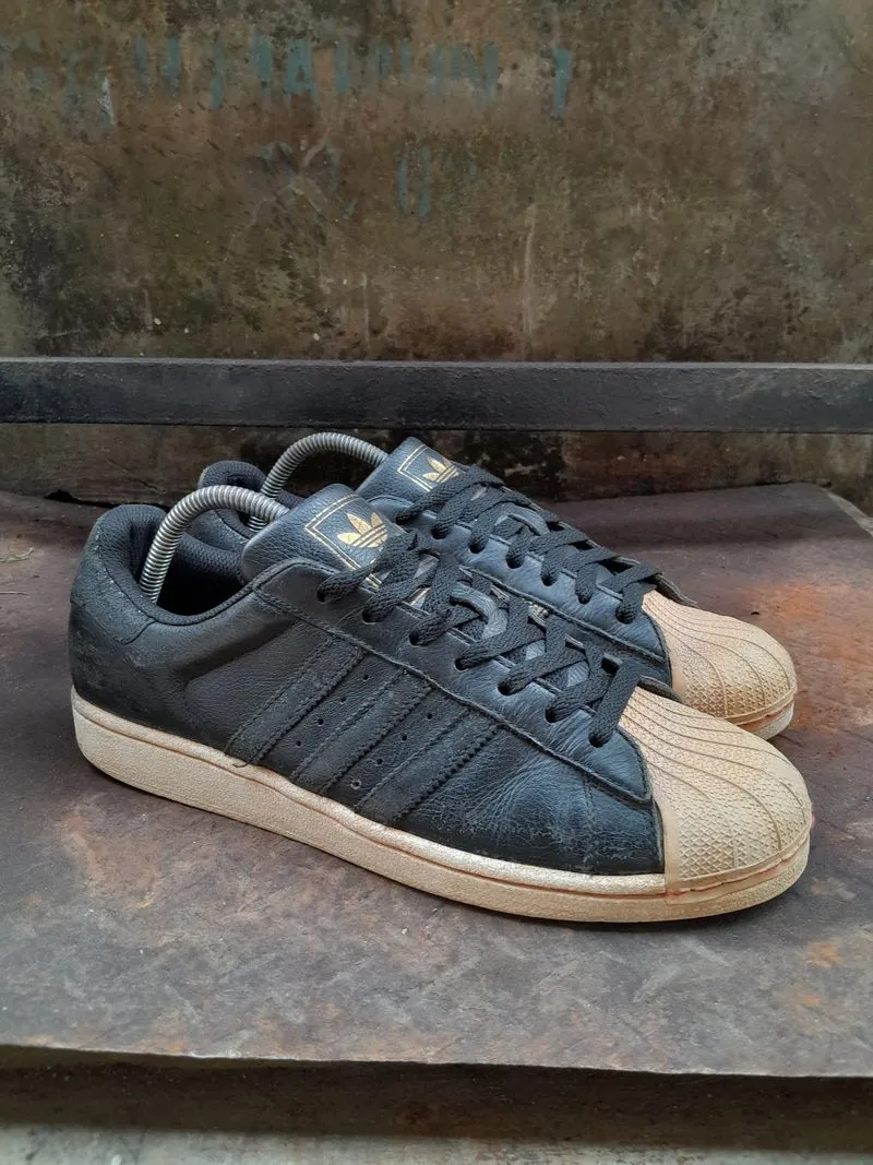 Adidas superstat black leather photo 1