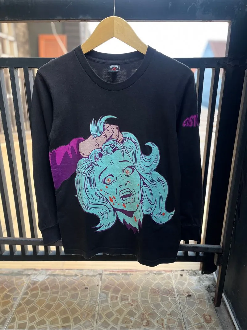 STUSSY "Diabolical" Long-Sleeve Tee - Horror Graphic photo 1