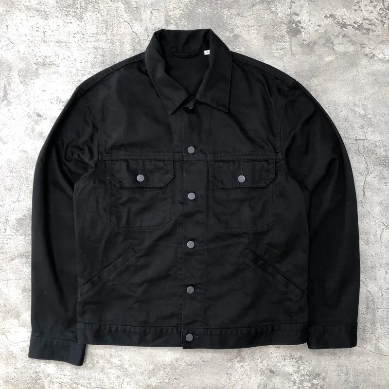 Uniqlo Casual Denim jacket Pria black photo 1