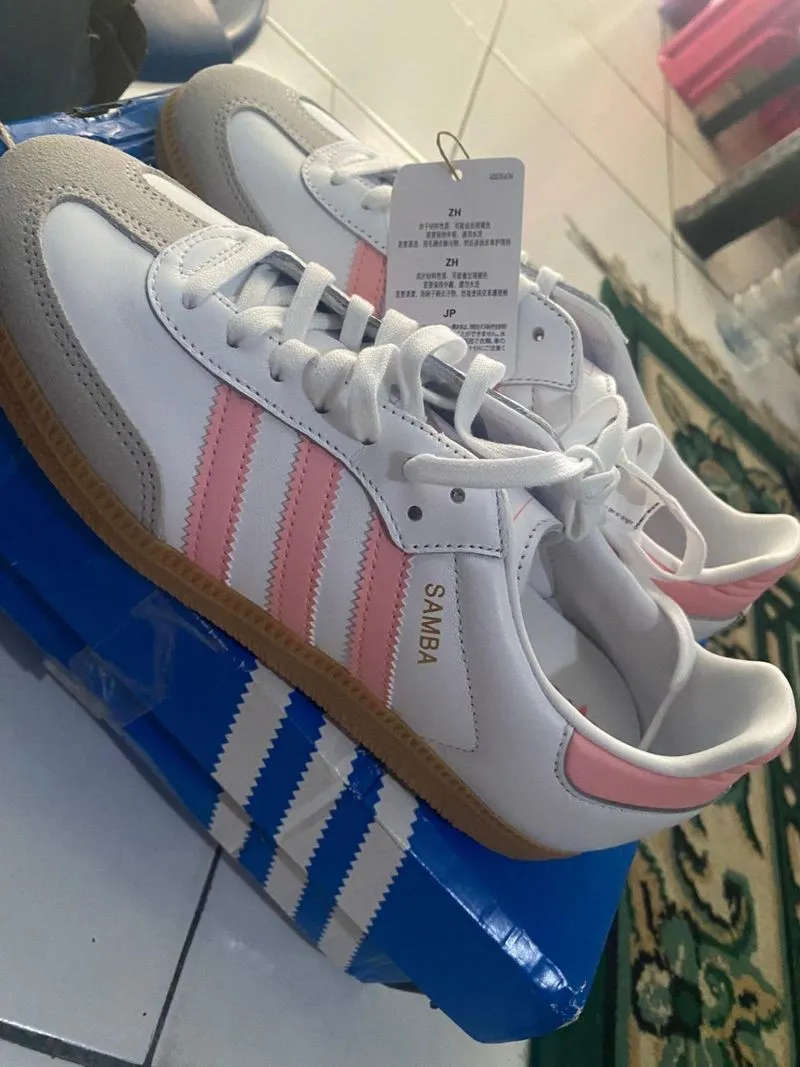 Adidas samba white pink photo 1