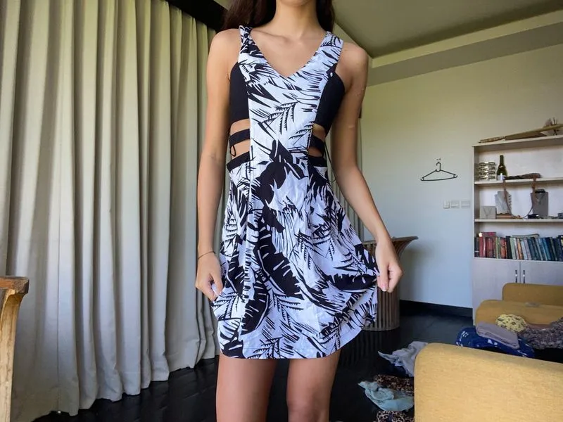 Black and white mini beach dress  photo 1