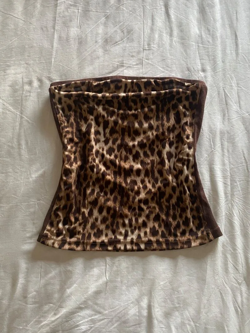 Leopard print tube top photo 1
