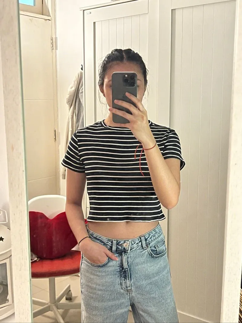 Pull & Bear Stripes Crop Top photo 1