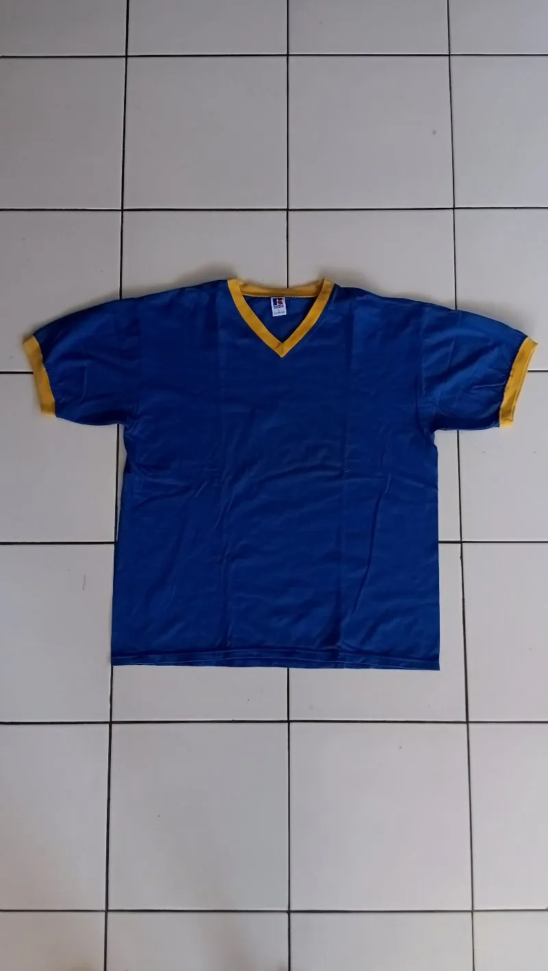 Russell Athletic Vintage Sportswear T-shirt Pria yellow blue photo 1