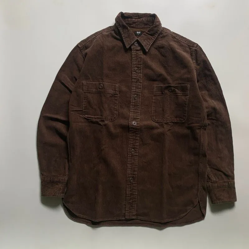 Outer korduroy shirt Uniqlo double pocket brown photo 1