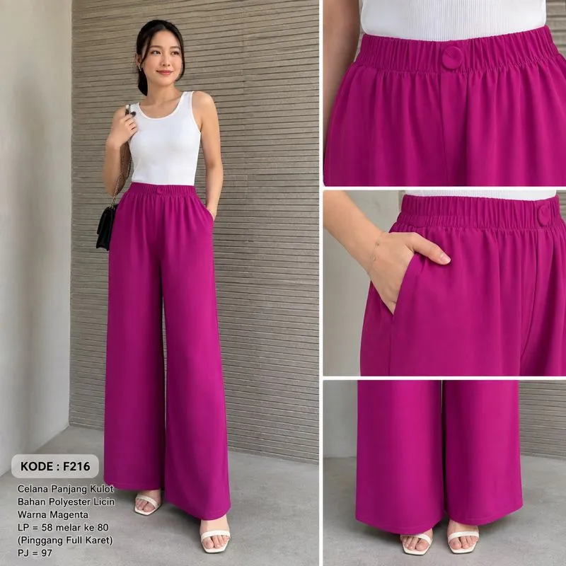 F216 - Celana Panjang Kulot Magenta photo 1