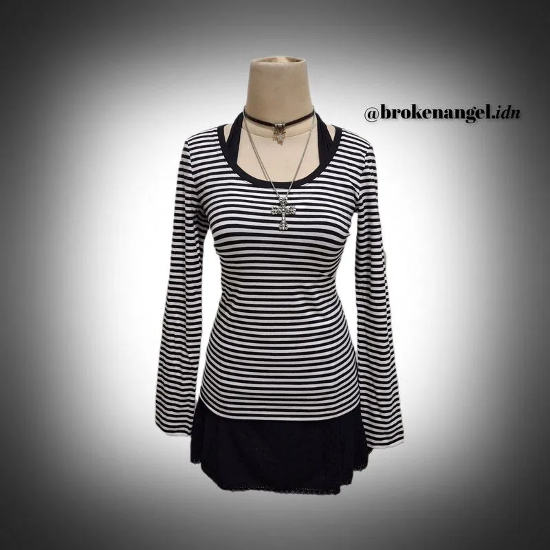 EMO GRUNGE LONG SLEEVE STRIPE photo 1