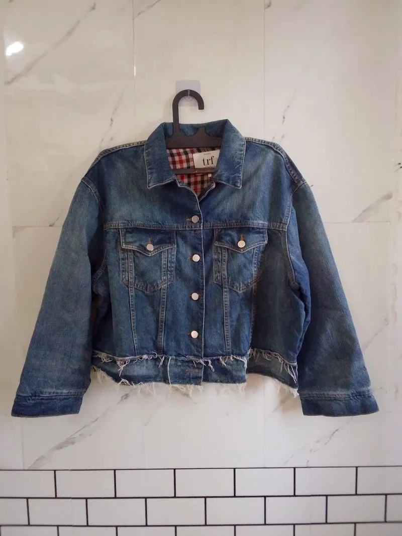Jaket Denim Semi Crop Oversize ZARA photo 1