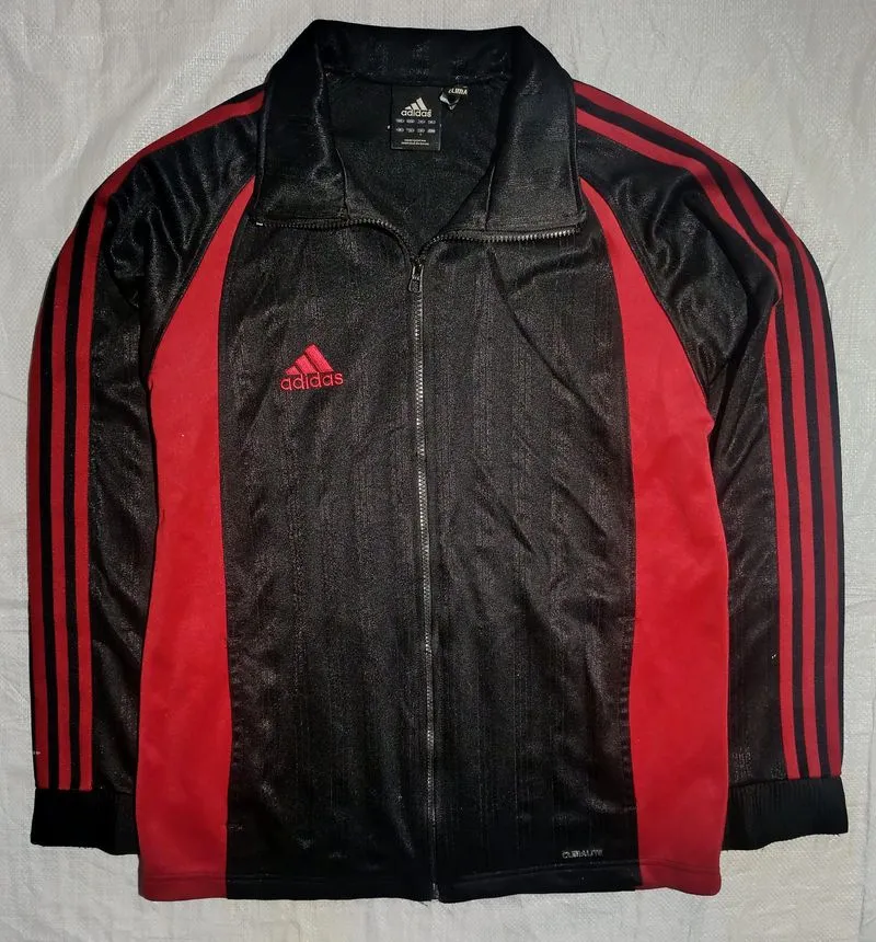 2000s Adidas Climalite Red Black Colorblock Tracktop Jacket photo 1