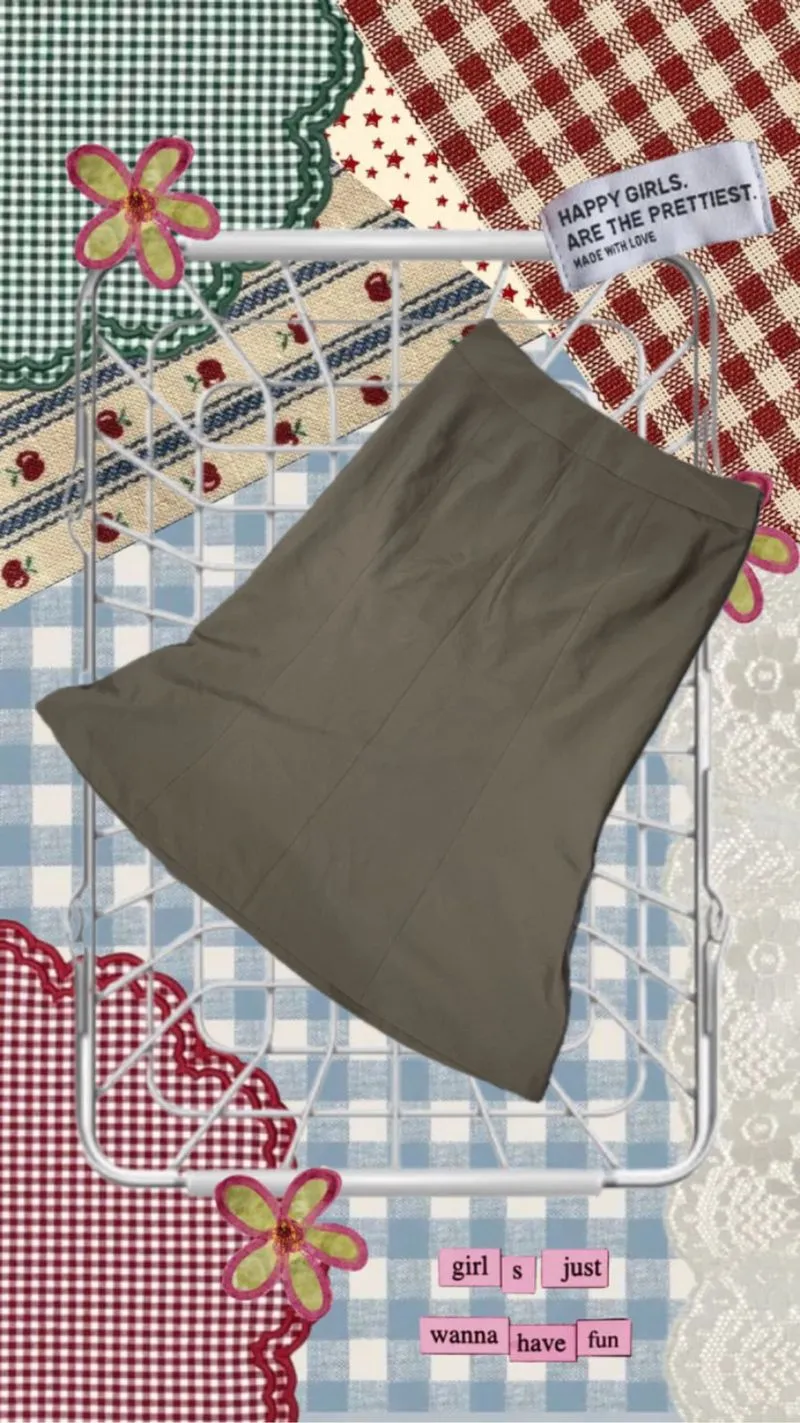 Earth Tone Paneled Skirt photo 1