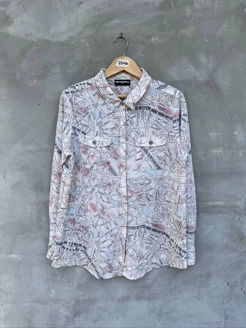 Karl lagerfeld paris street map aop shirt photo 1