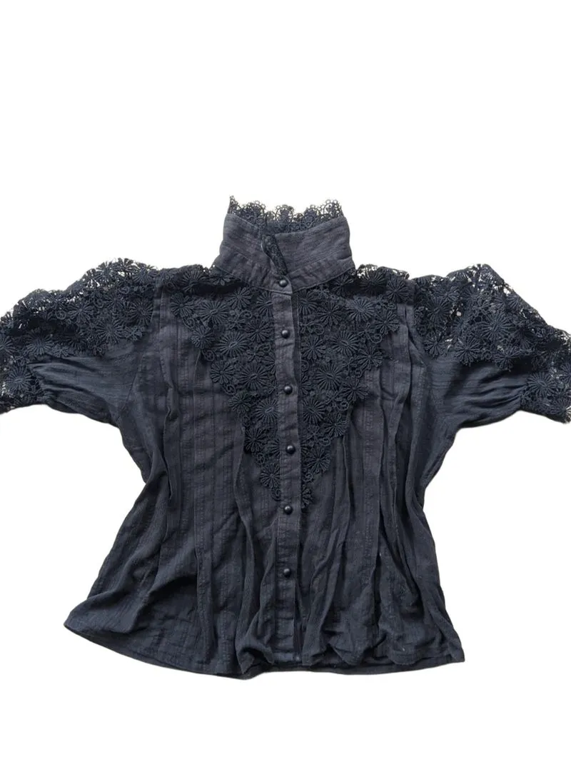 Black Ruffle Blouse Gothic photo 1