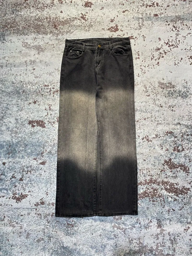 Japanese brand Streetwear Y2K Jeans Pria black photo 1