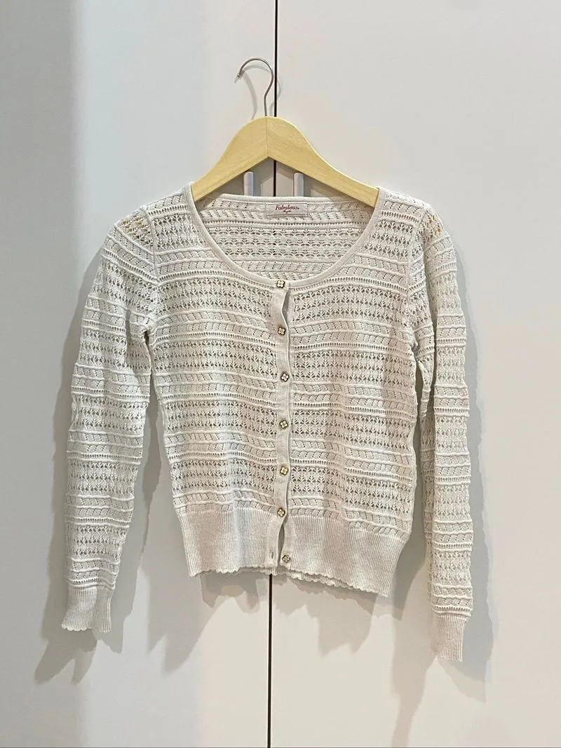 cardigan jaring putih glitter photo 1