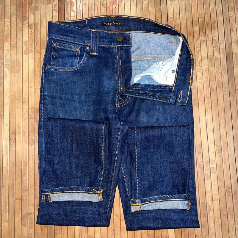 NUDIE JEANS THIN FINN ORGANIC DRY ECRU EMBO STRETCH SUN FADE photo 1