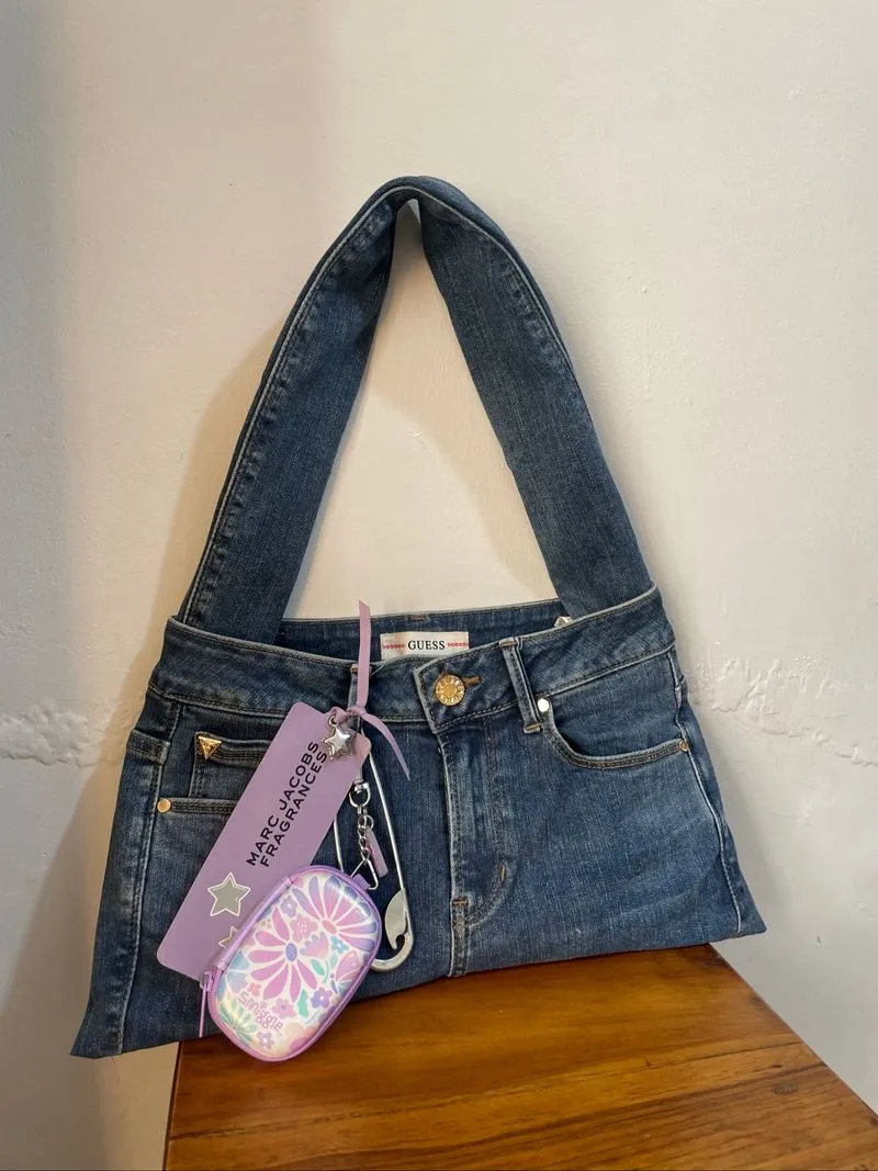 REWORKED BAG FROM GUESS ORIGINAL (tote bag y2k tas denim) photo 1