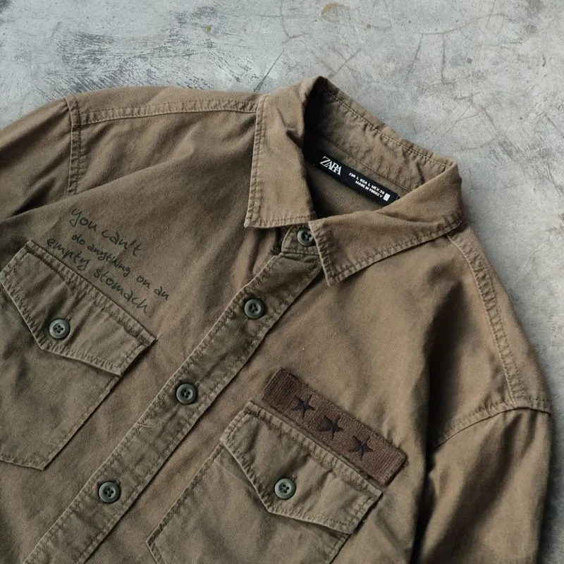 ZARA Green Olive Military Workshirt photo 1