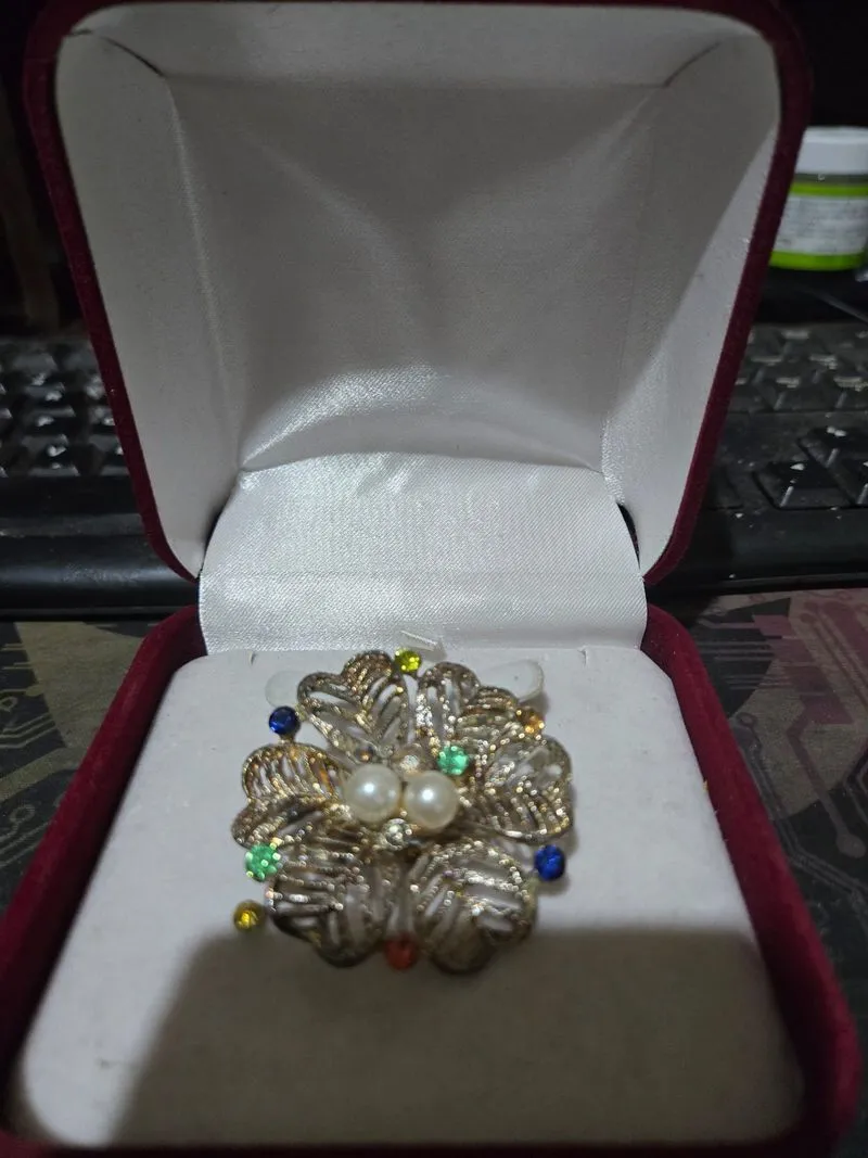 Bros Cantik logam dgn 2 mutiara photo 1