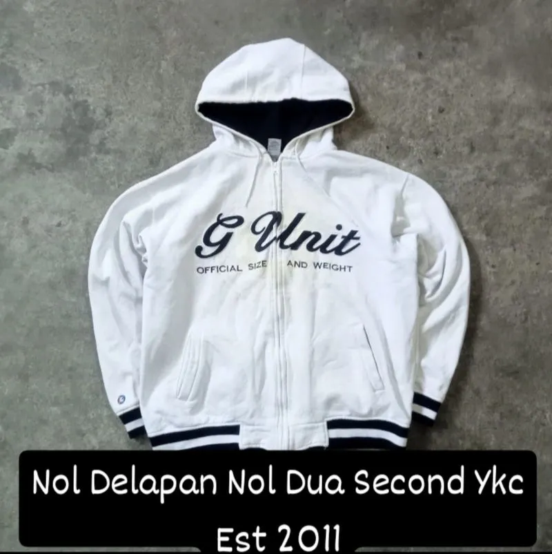 G Unit "50 Cent" Big Logo Zipper Hoodie Jacket Fullbordir photo 1