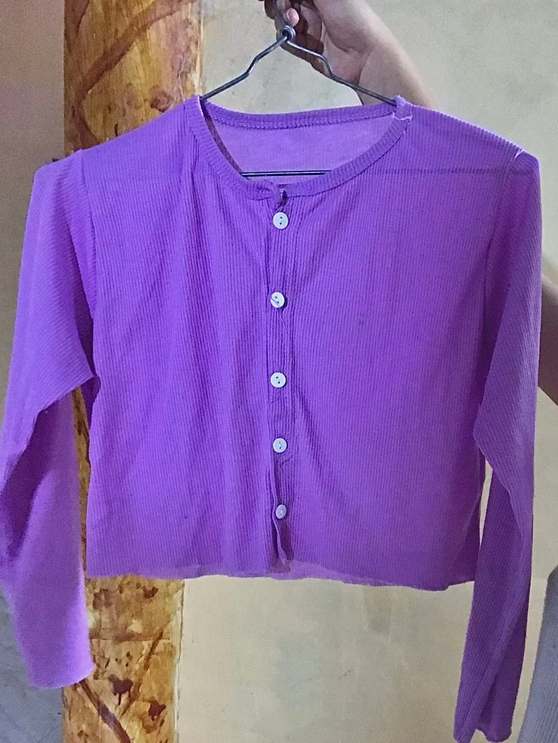 cardigan crop top wanita photo 1