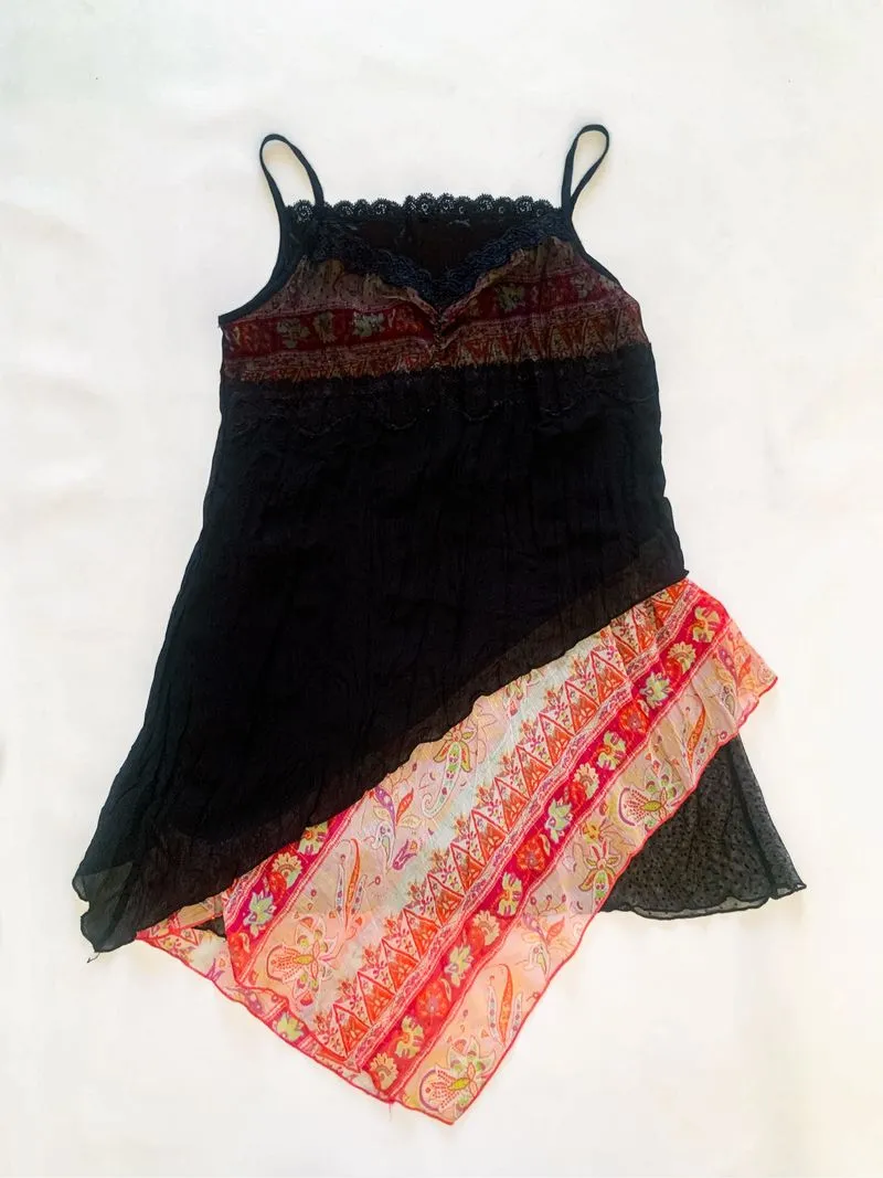 Black Sheer Paisley Layered Cami photo 1