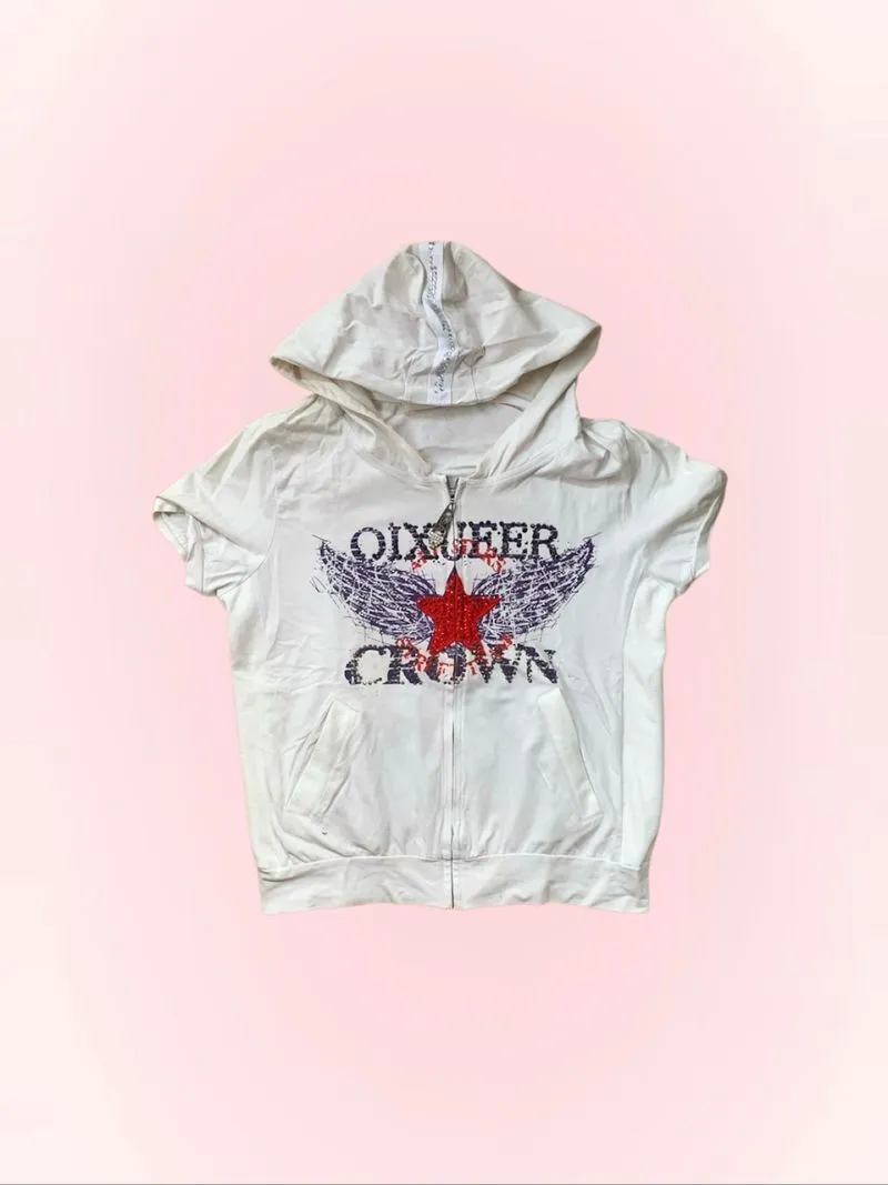 y2k star graphic sleeveless hoodie photo 1
