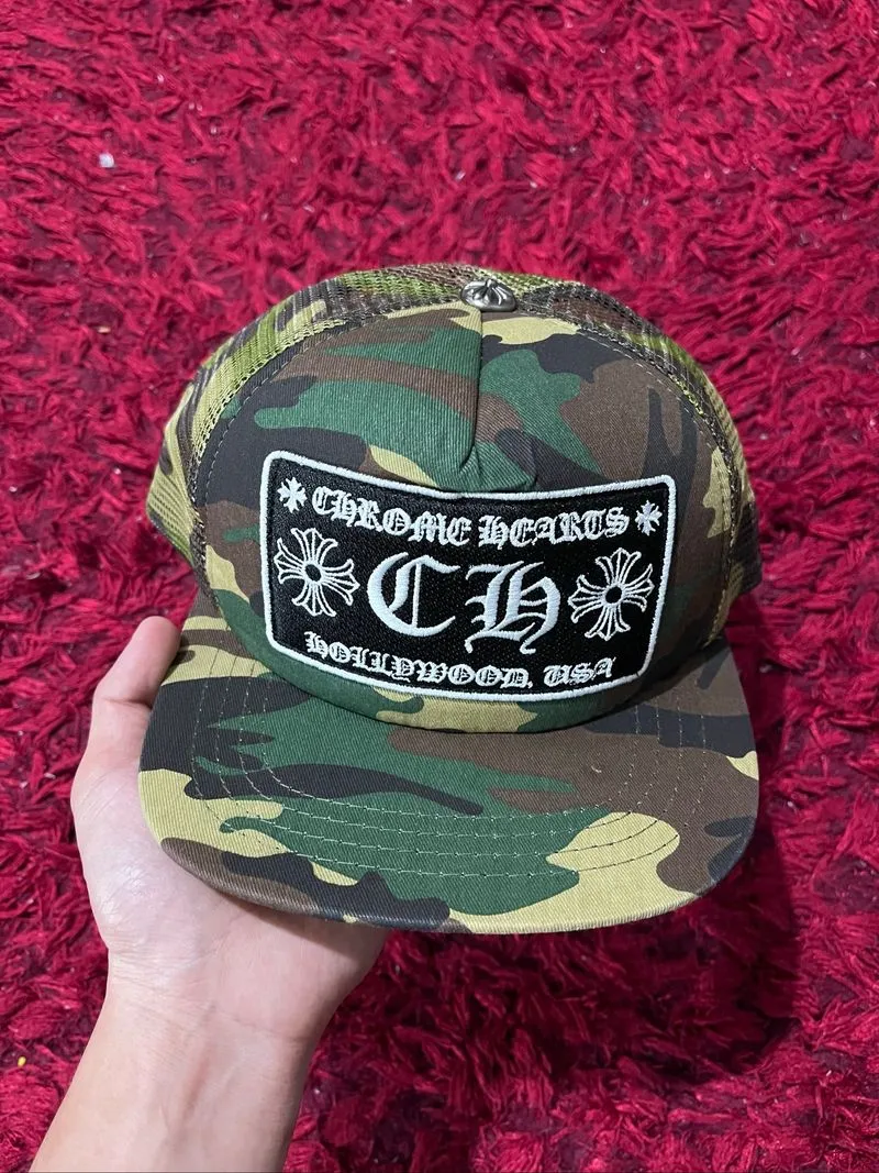 trucker hat chrome hearts camo photo 1