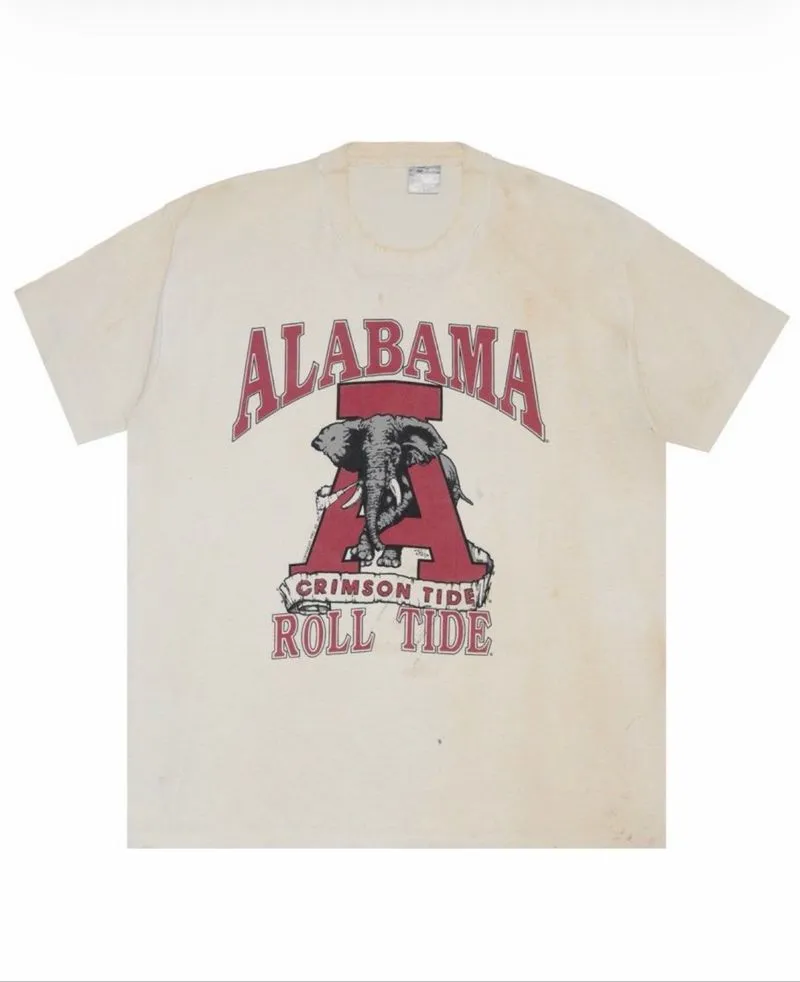 Vintage Alabama Crimson Tide Thrashed Distressed Faded photo 1