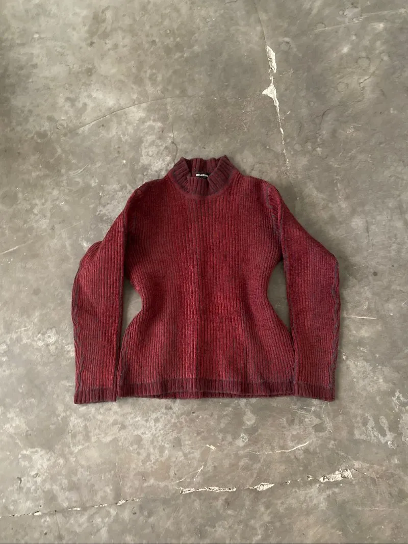 knitwear turtleneck maroon photo 1